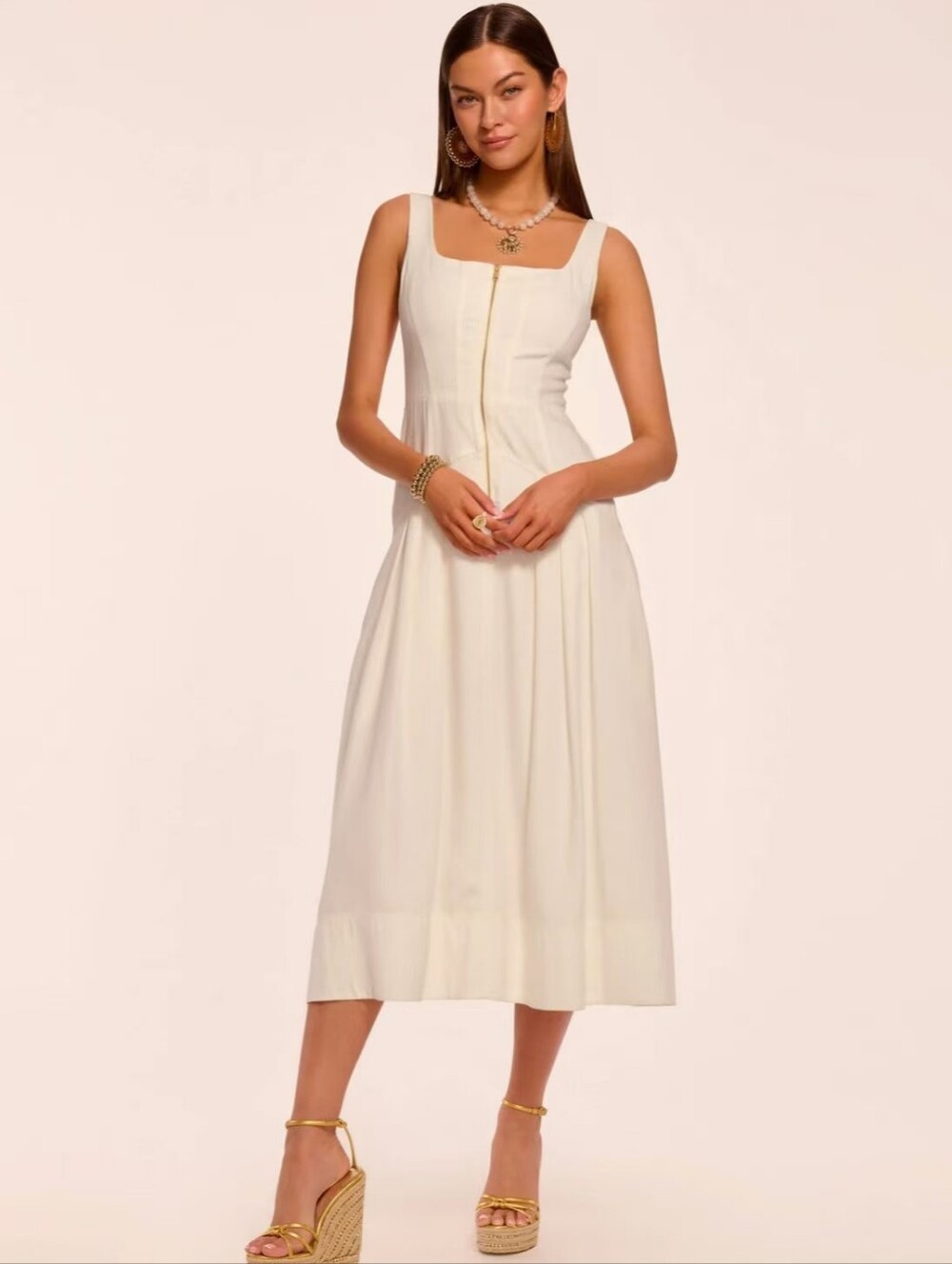 Ramy Brook Moira Zip Front Midi Dress
